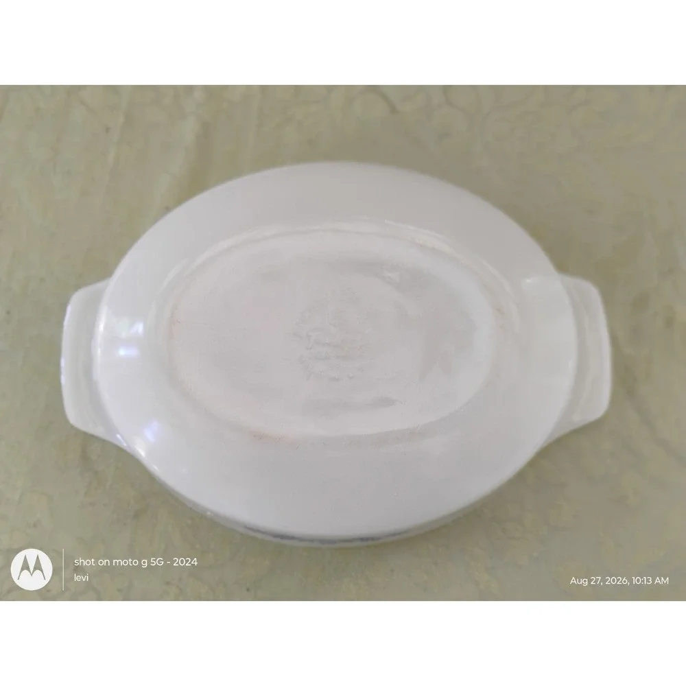 Vintage Blue Flower Casserole Dish